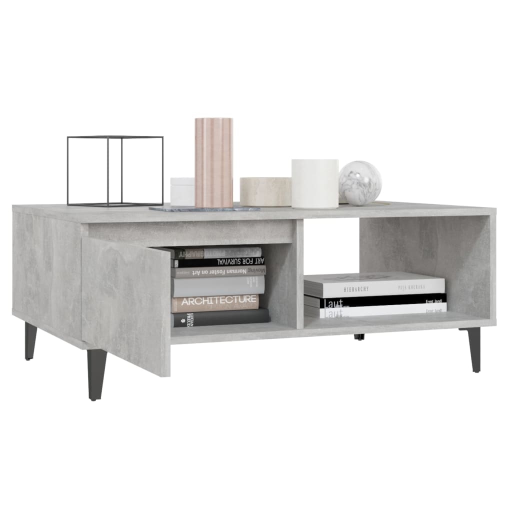 VidaXL Salontafel 90x60x35 cm spaanplaat betongrijs