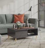 VidaXL Salontafel 90x60x35 cm spaanplaat hoogglans grijs
