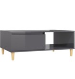 VidaXL Salontafel 90x60x35 cm spaanplaat hoogglans grijs