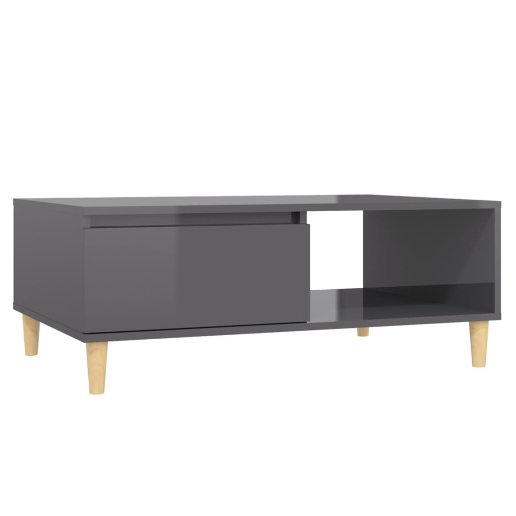 VidaXL Salontafel 90x60x35 cm spaanplaat hoogglans grijs