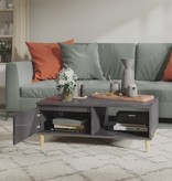 VidaXL Salontafel 90x60x35 cm spaanplaat hoogglans grijs