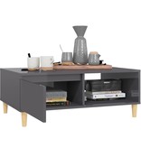 VidaXL Salontafel 90x60x35 cm spaanplaat hoogglans grijs