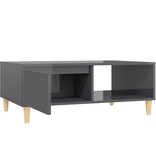 VidaXL Salontafel 90x60x35 cm spaanplaat hoogglans grijs