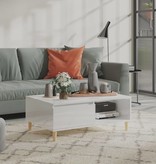 VidaXL Salontafel 90x60x35 cm spaanplaat hoogglans wit