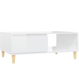 VidaXL Salontafel 90x60x35 cm spaanplaat hoogglans wit