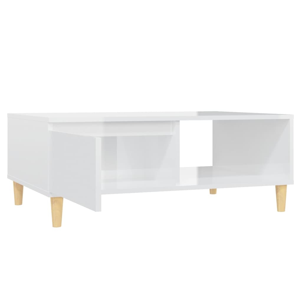 VidaXL Salontafel 90x60x35 cm spaanplaat hoogglans wit