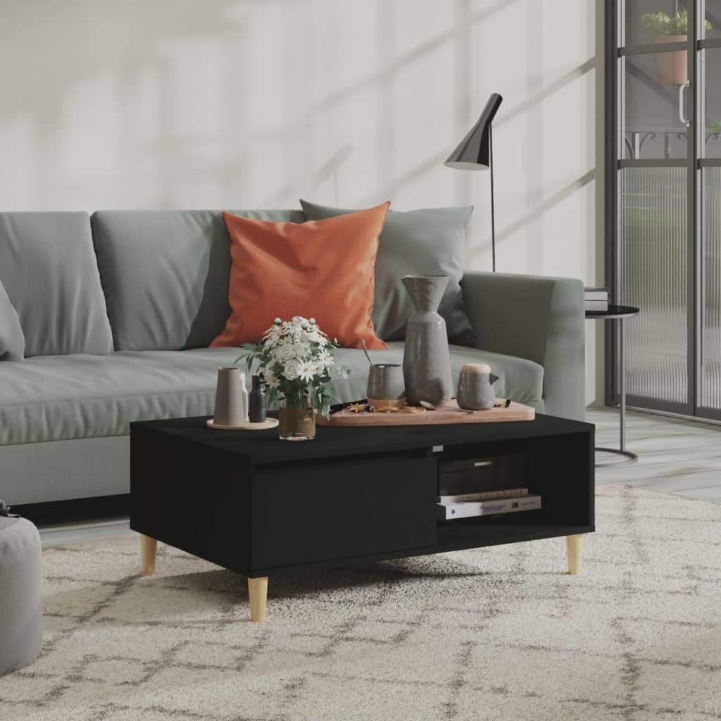 VidaXL Salontafel 90x60x35 cm spaanplaat zwart