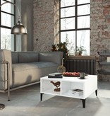 VidaXL Salontafel 60x60x30 cm spaanplaat hoogglans wit