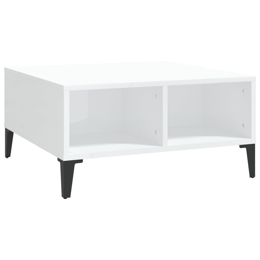 VidaXL Salontafel 60x60x30 cm spaanplaat hoogglans wit