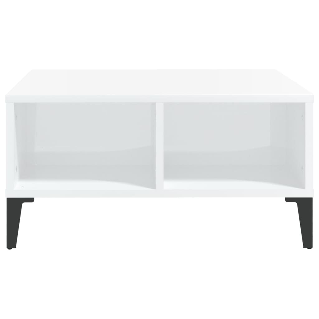 VidaXL Salontafel 60x60x30 cm spaanplaat hoogglans wit