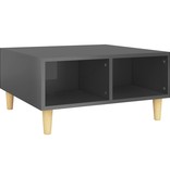VidaXL Salontafel 60x60x30 cm spaanplaat hoogglans grijs