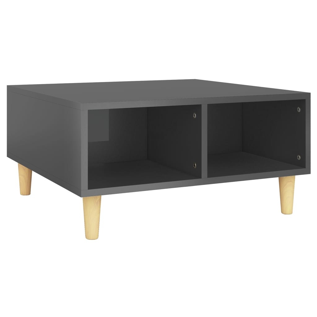 VidaXL Salontafel 60x60x30 cm spaanplaat hoogglans grijs