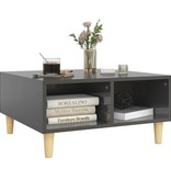 VidaXL Salontafel 60x60x30 cm spaanplaat hoogglans grijs