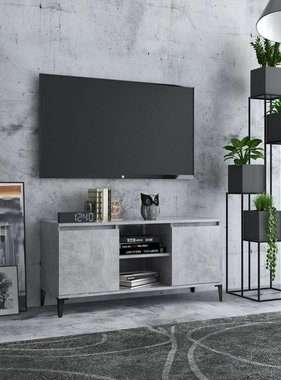 VidaXL Tv-meubel met metalen poten 103,5x35x50 cm betongrijs