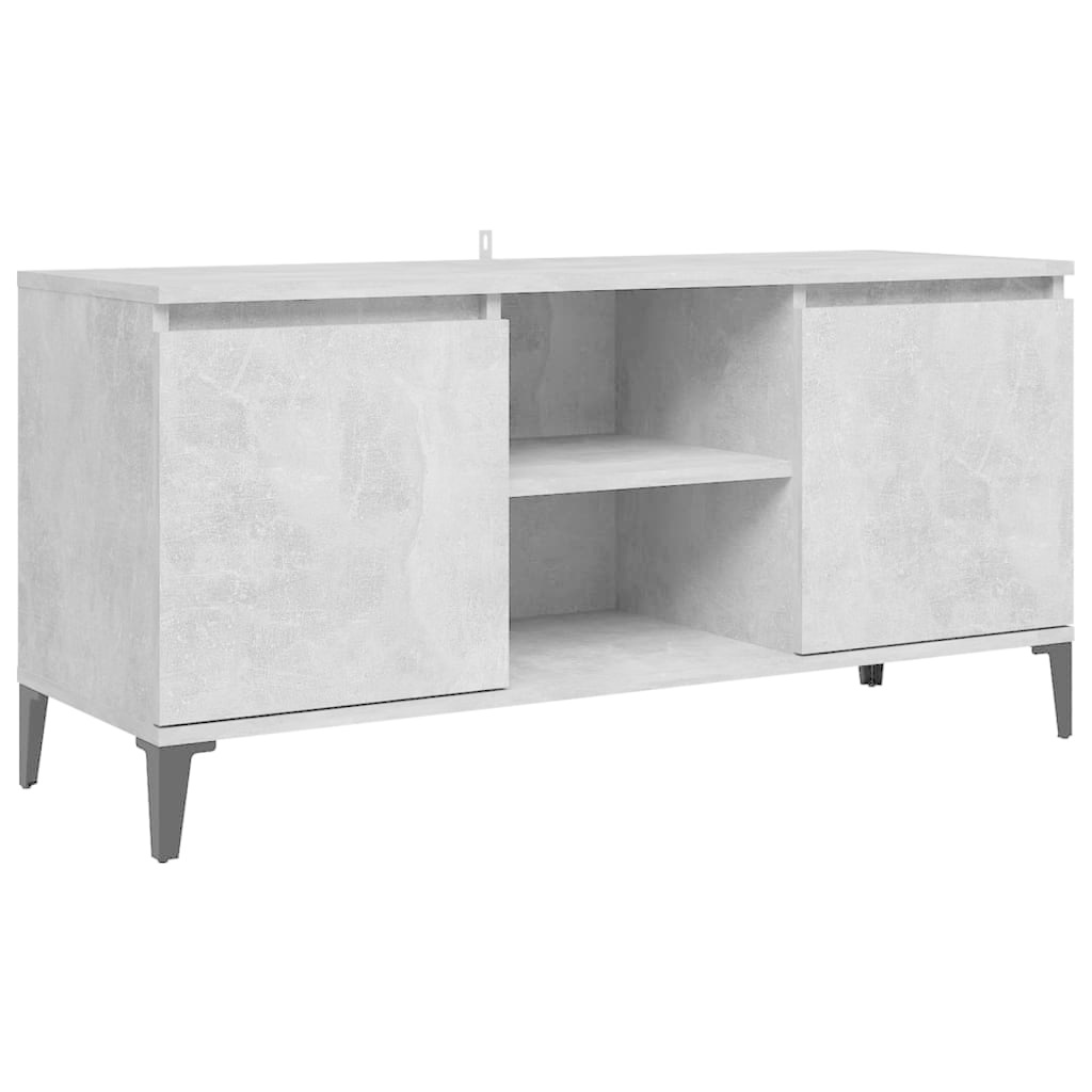VidaXL Tv-meubel met metalen poten 103,5x35x50 cm betongrijs