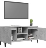 VidaXL Tv-meubel met metalen poten 103,5x35x50 cm betongrijs