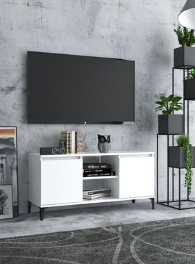 VidaXL Tv-meubel met metalen poten 103,5x35x50 cm wit