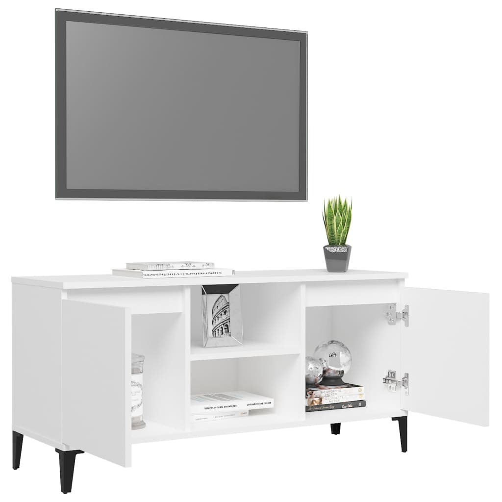 VidaXL Tv-meubel met metalen poten 103,5x35x50 cm wit