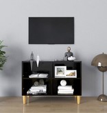VidaXL Tv-meubel met massief houten poten 69,5x30x50 cm zwart