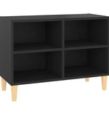 VidaXL Tv-meubel met massief houten poten 69,5x30x50 cm zwart