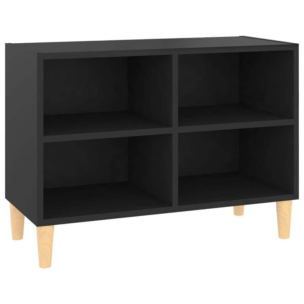 VidaXL Tv-meubel met massief houten poten 69,5x30x50 cm zwart
