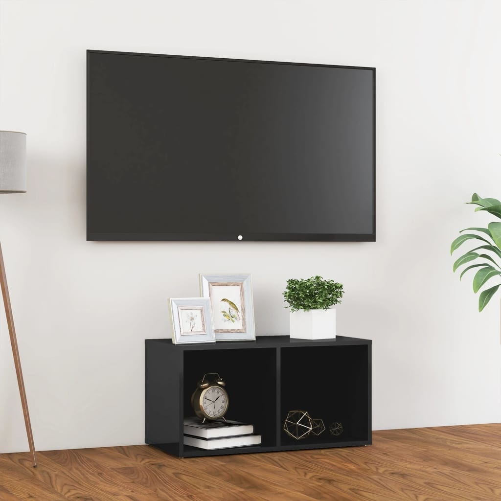 VidaXL Tv-meubel 72x35x36,5 cm spaanplaat hoogglans grijs