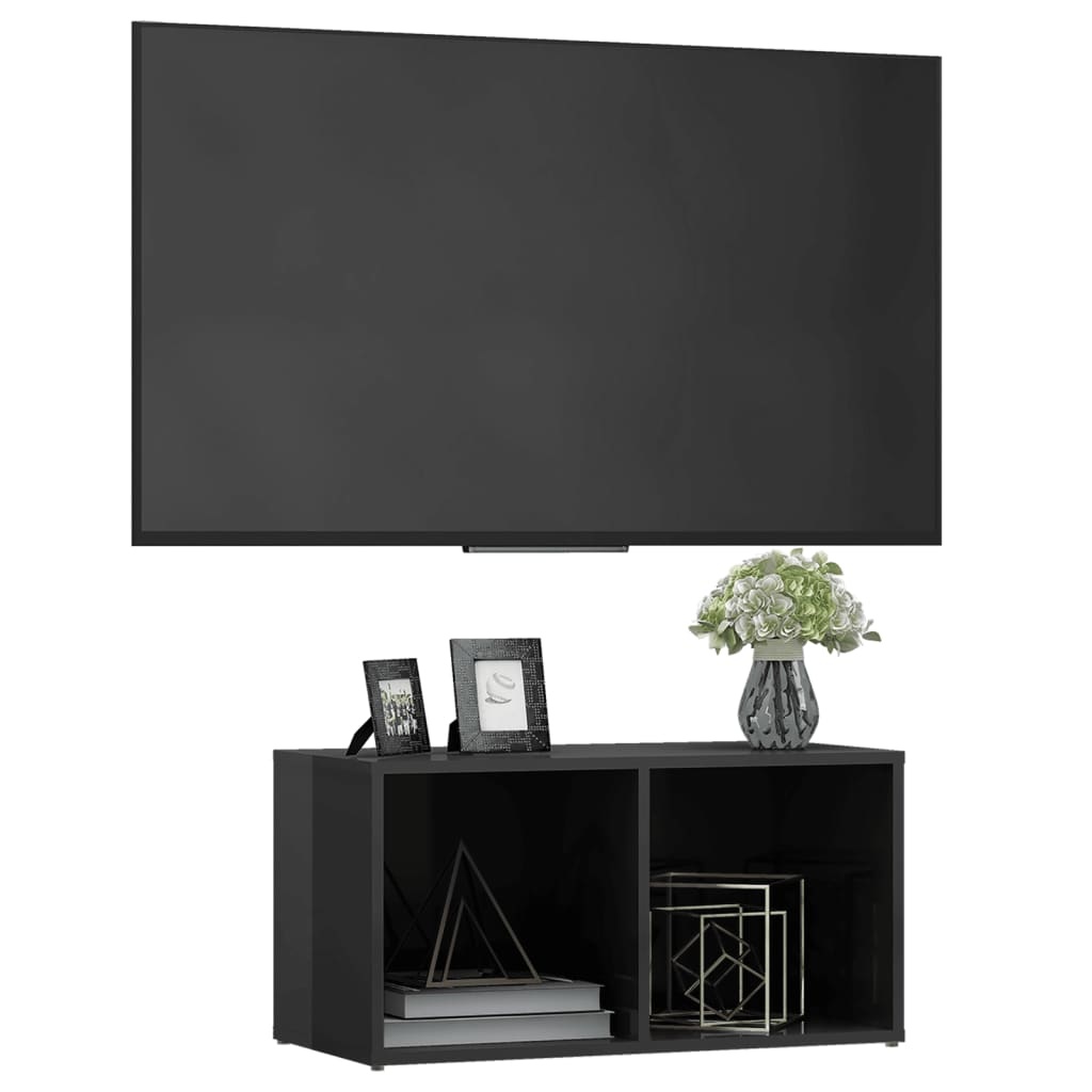 VidaXL Tv-meubel 72x35x36,5 cm spaanplaat hoogglans grijs