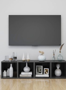 VidaXL Tv-meubelen 4 st 37x35x37 cm spaanplaat hoogglans grijs