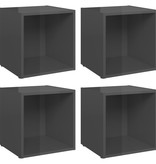 VidaXL Tv-meubelen 4 st 37x35x37 cm spaanplaat hoogglans grijs