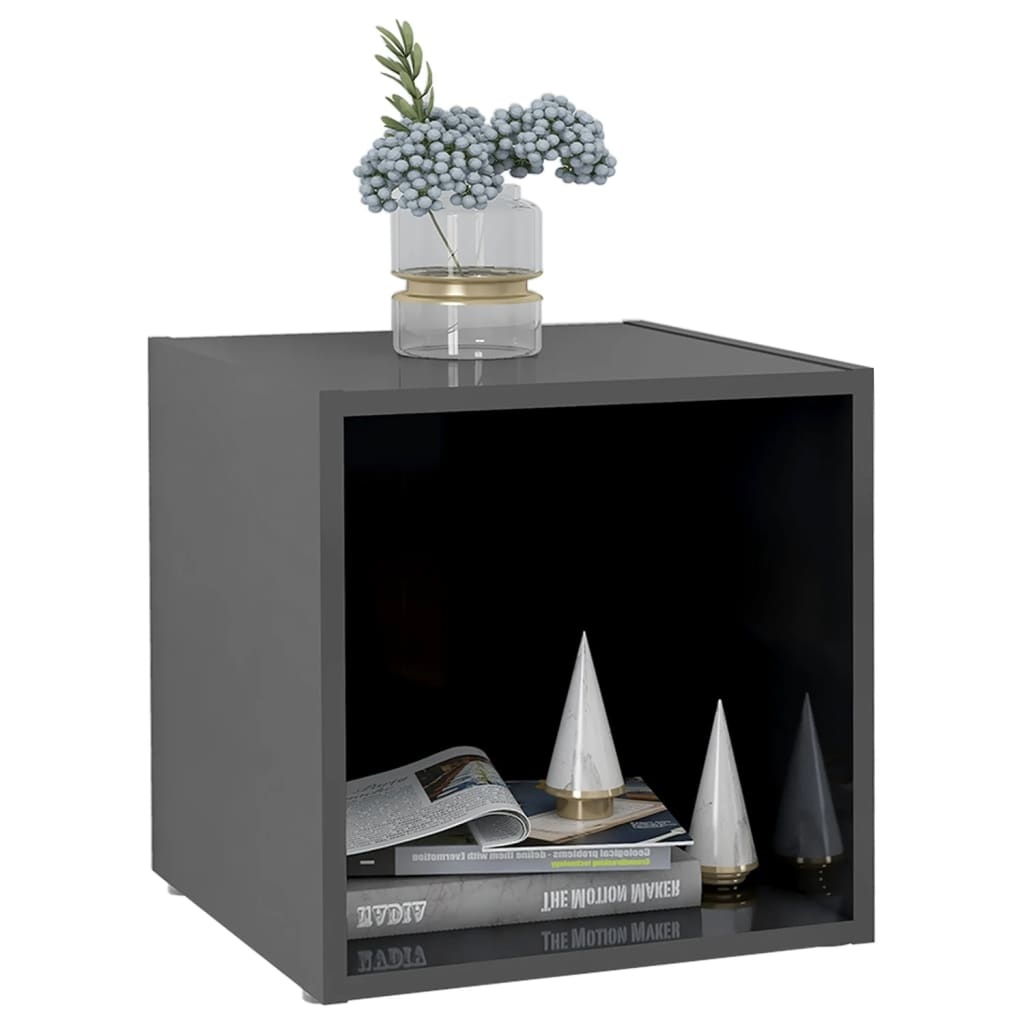 VidaXL Tv-meubelen 4 st 37x35x37 cm spaanplaat hoogglans grijs
