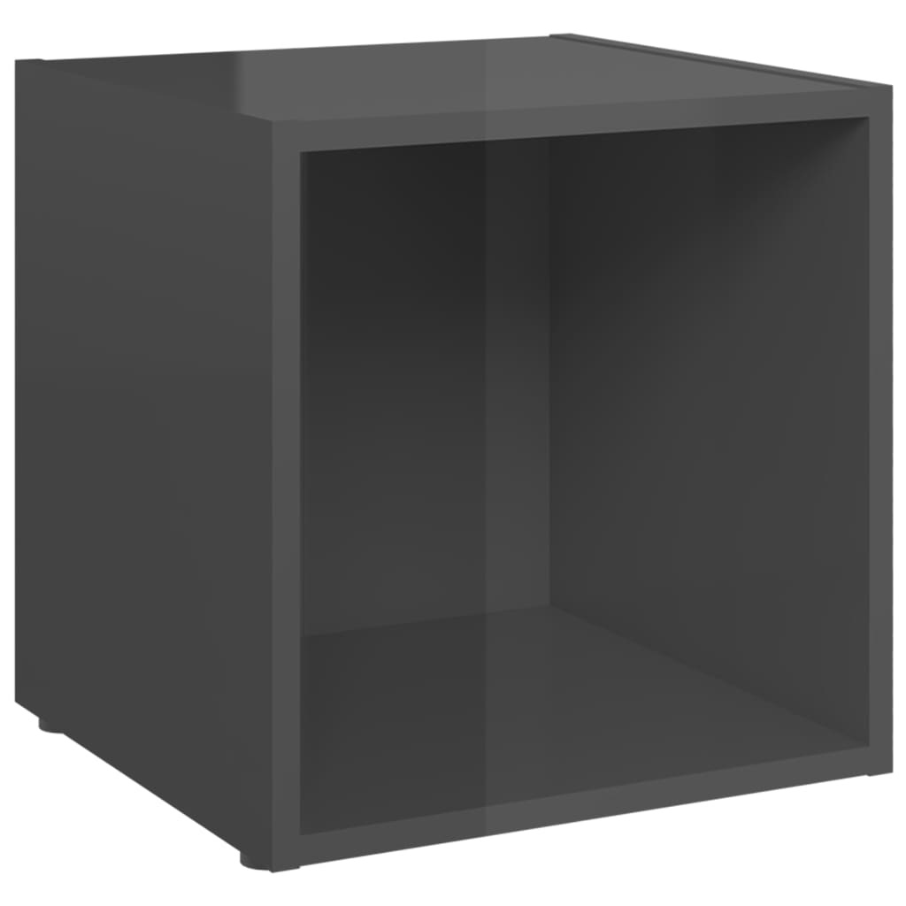 VidaXL Tv-meubelen 4 st 37x35x37 cm spaanplaat hoogglans grijs