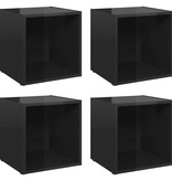 VidaXL Tv-meubelen 4 st 37x35x37 cm spaanplaat hoogglans zwart