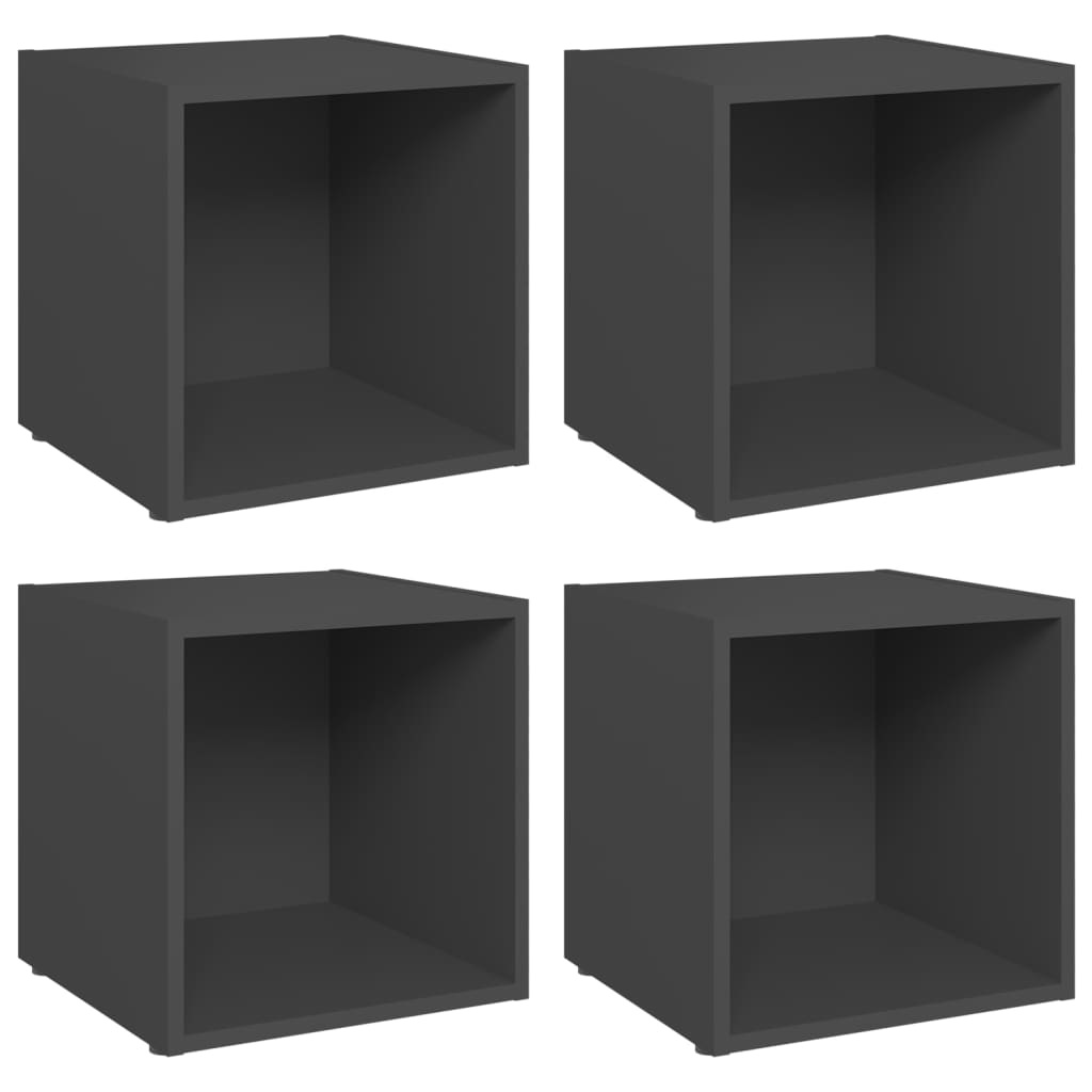 VidaXL Tv-meubelen 4 st 37x35x37 cm spaanplaat grijs