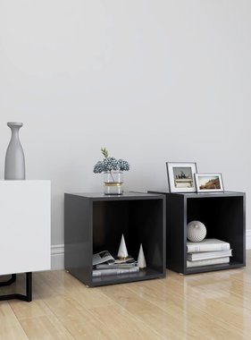 VidaXL Tv-meubelen 2 st 37x35x37 cm spaanplaat grijs