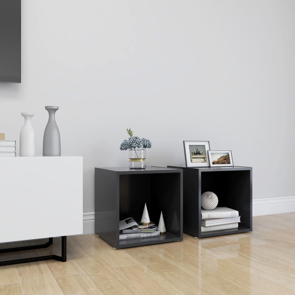 VidaXL Tv-meubelen 2 st 37x35x37 cm spaanplaat grijs