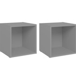 VidaXL Tv-meubelen 2 st 37x35x37 cm spaanplaat grijs
