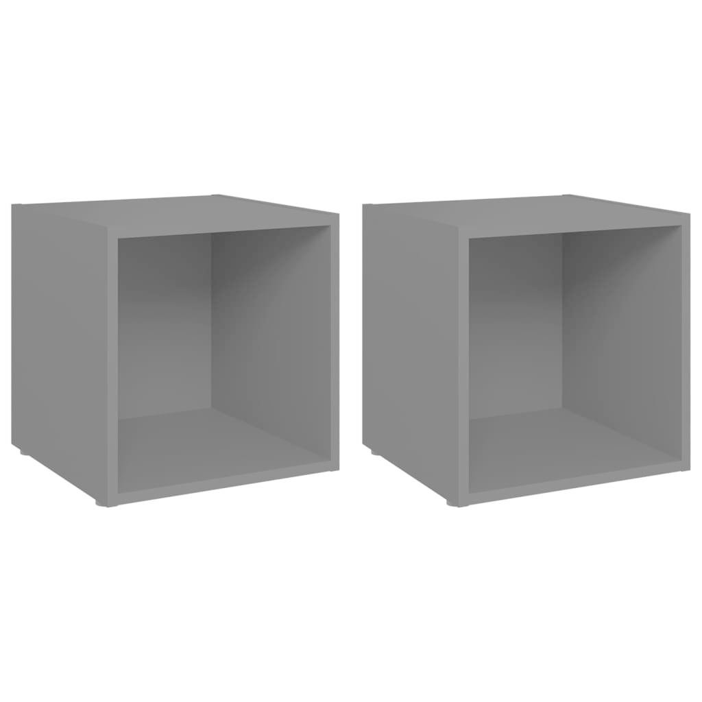 VidaXL Tv-meubelen 2 st 37x35x37 cm spaanplaat grijs