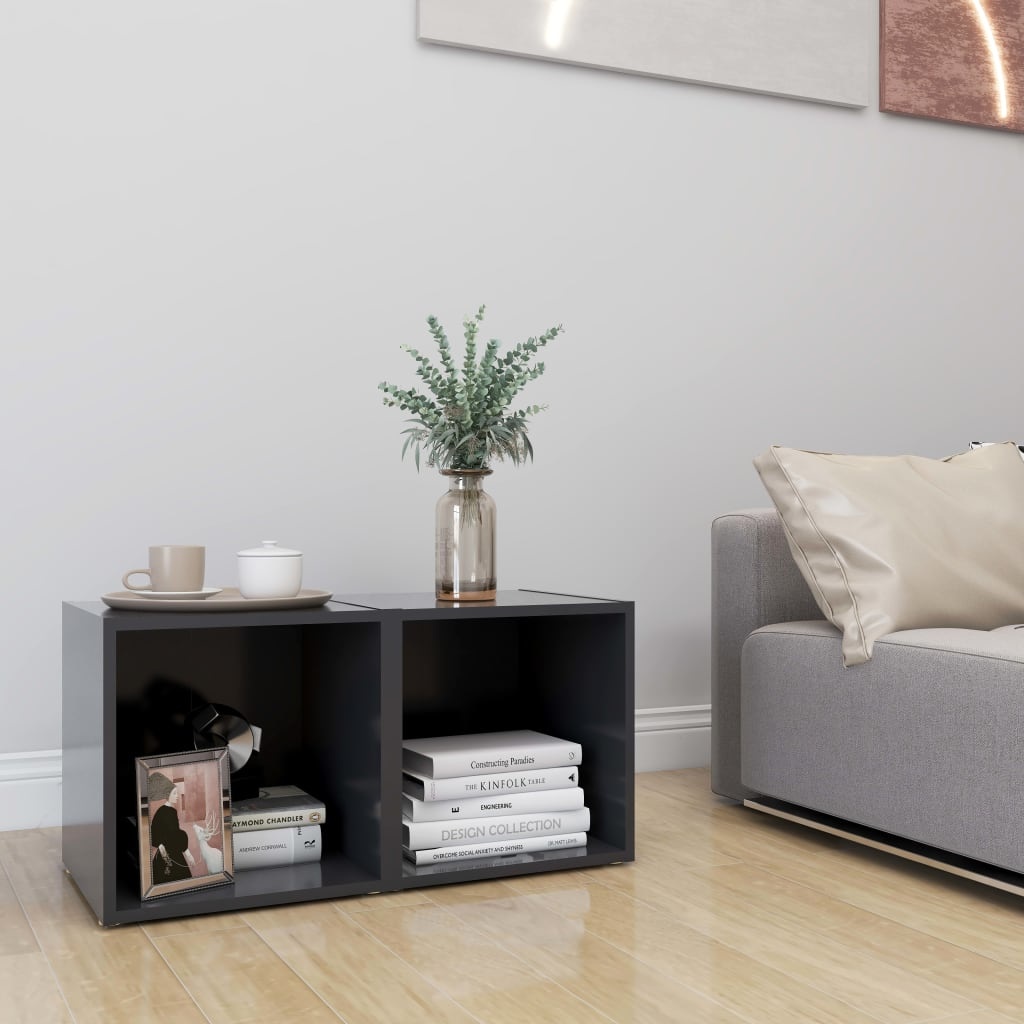 VidaXL Tv-meubelen 2 st 37x35x37 cm spaanplaat grijs