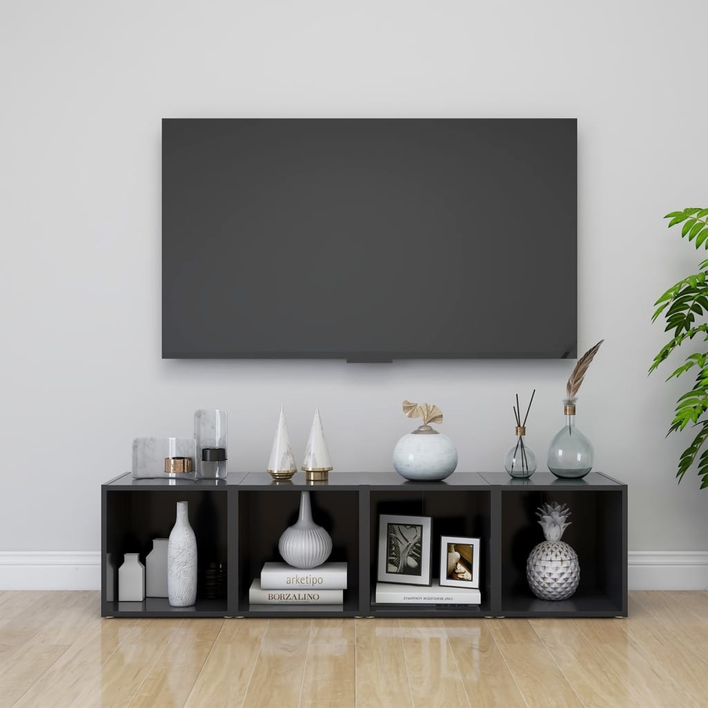 VidaXL Tv-meubelen 2 st 37x35x37 cm spaanplaat grijs