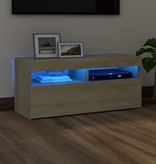 VidaXL Tv-meubel met LED-verlichting 90x35x40 cm sonoma eikenkleurig
