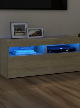 VidaXL Tv-meubel met LED-verlichting 90x35x40 cm sonoma eikenkleurig