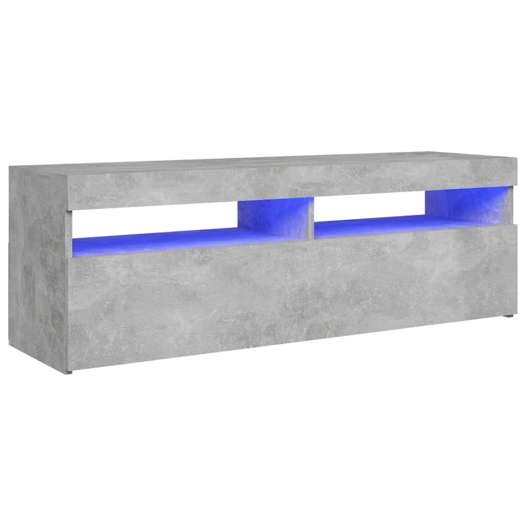 vidaXL Tv-meubel met LED-verlichting 120x35x40 cm betongrijs