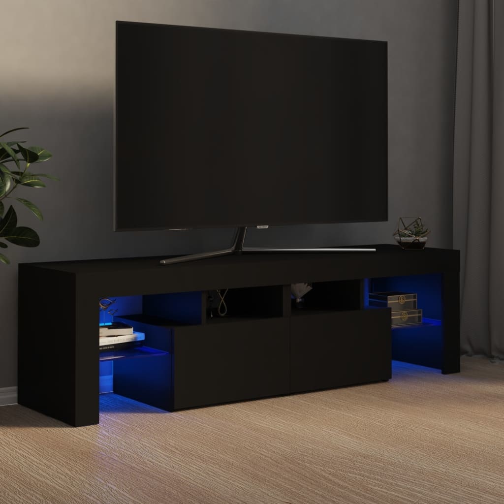 VidaXL Tv-meubel met LED-verlichting 140x35x40 cm zwart
