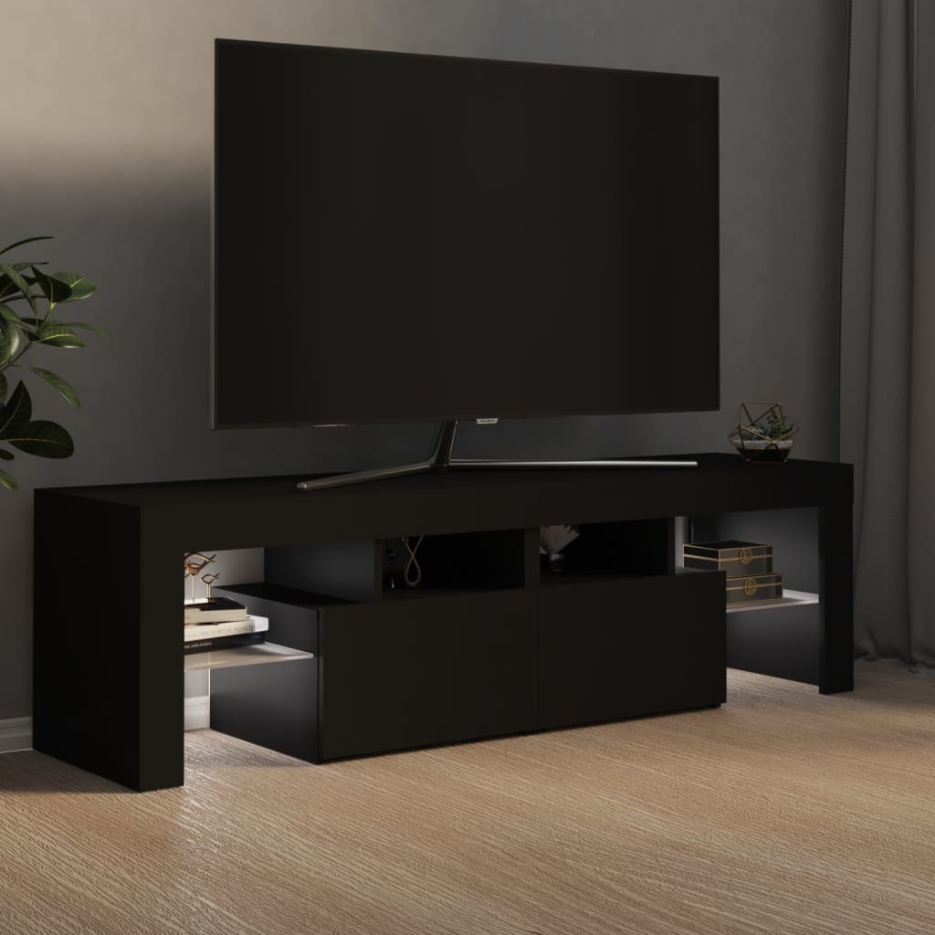 VidaXL Tv-meubel met LED-verlichting 140x35x40 cm zwart