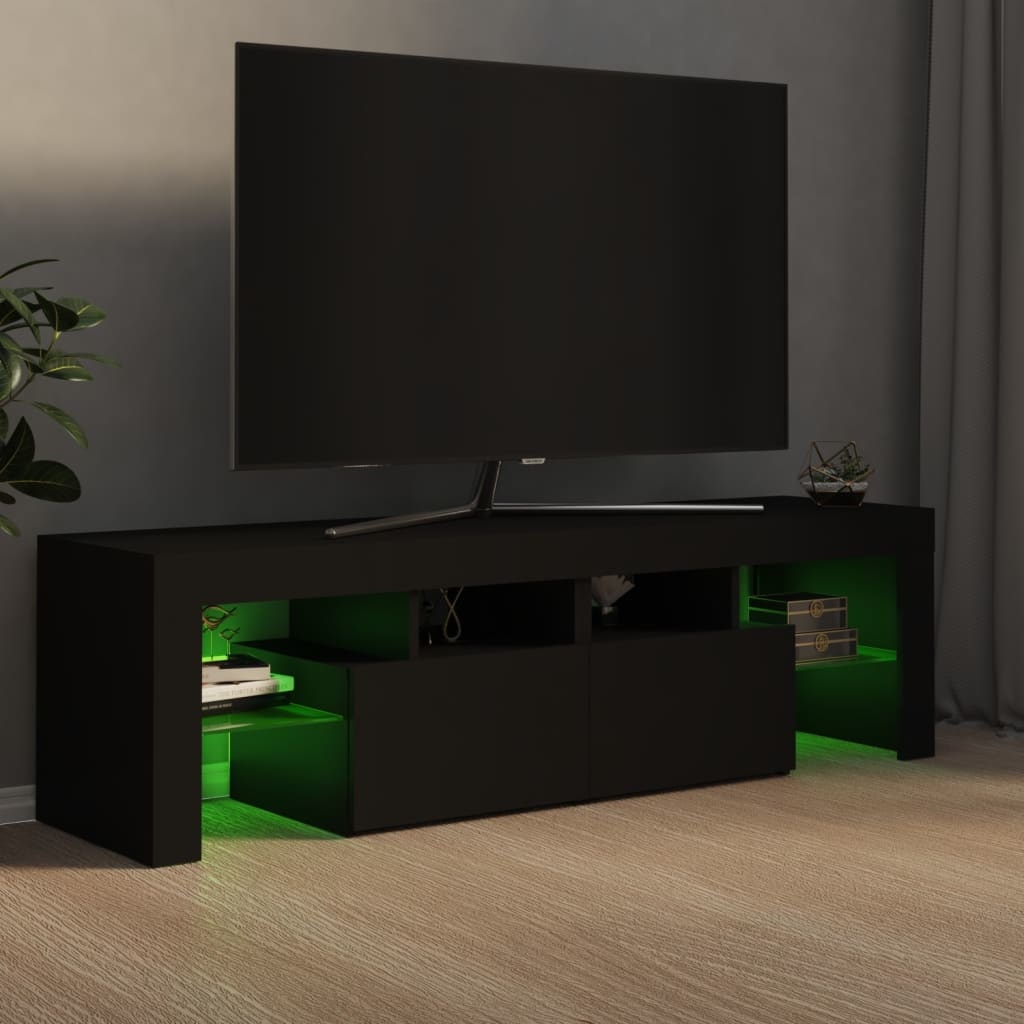 VidaXL Tv-meubel met LED-verlichting 140x35x40 cm zwart