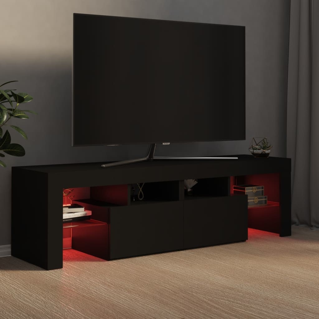VidaXL Tv-meubel met LED-verlichting 140x35x40 cm zwart