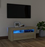 vidaXL Tv-meubel met LED-verlichting 90x35x40 cm sonoma eikenkleurig