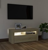 vidaXL Tv-meubel met LED-verlichting 90x35x40 cm sonoma eikenkleurig