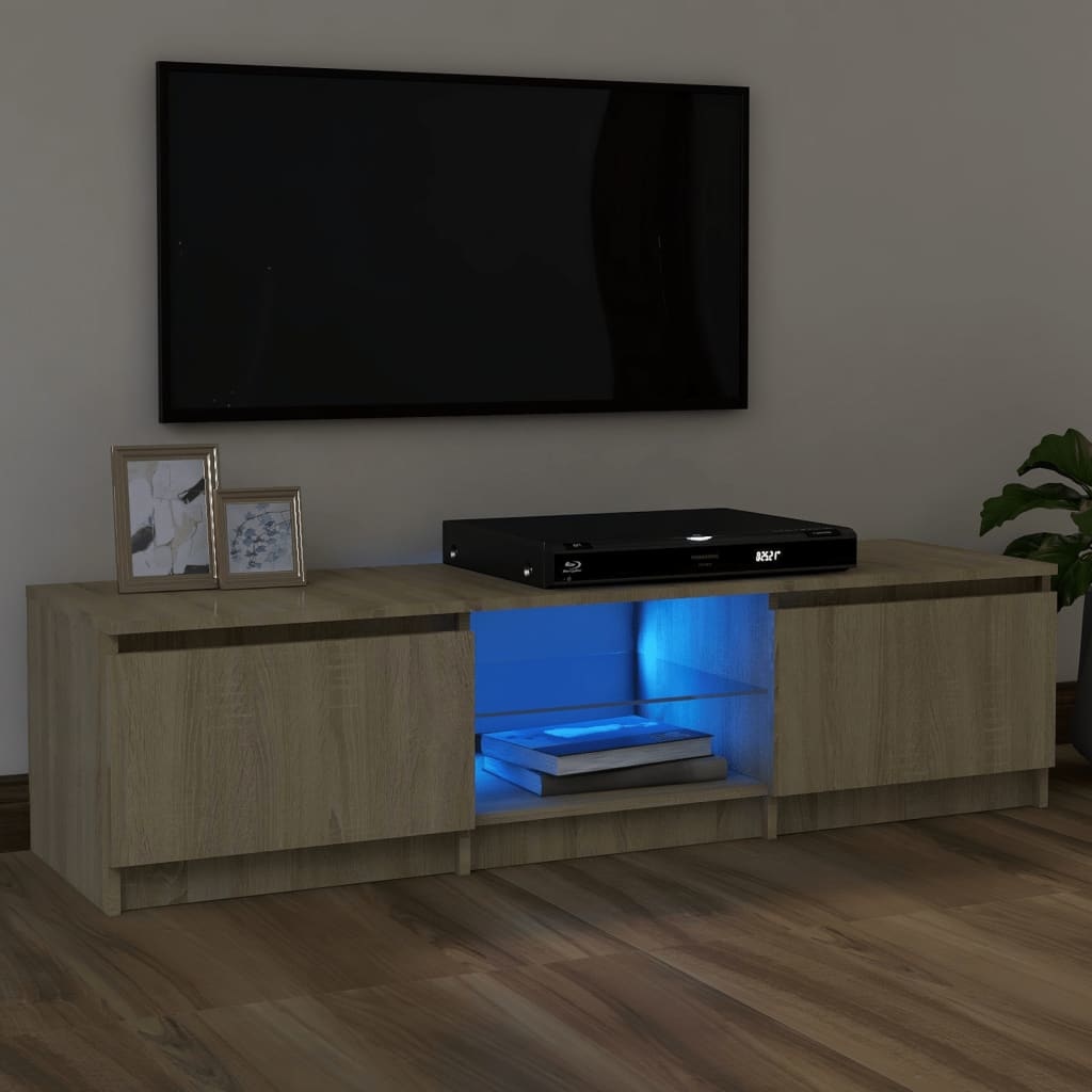 VidaXL Tv-meubel met LED-verlichting 120x30x35,5 cm sonoma eikenkleur