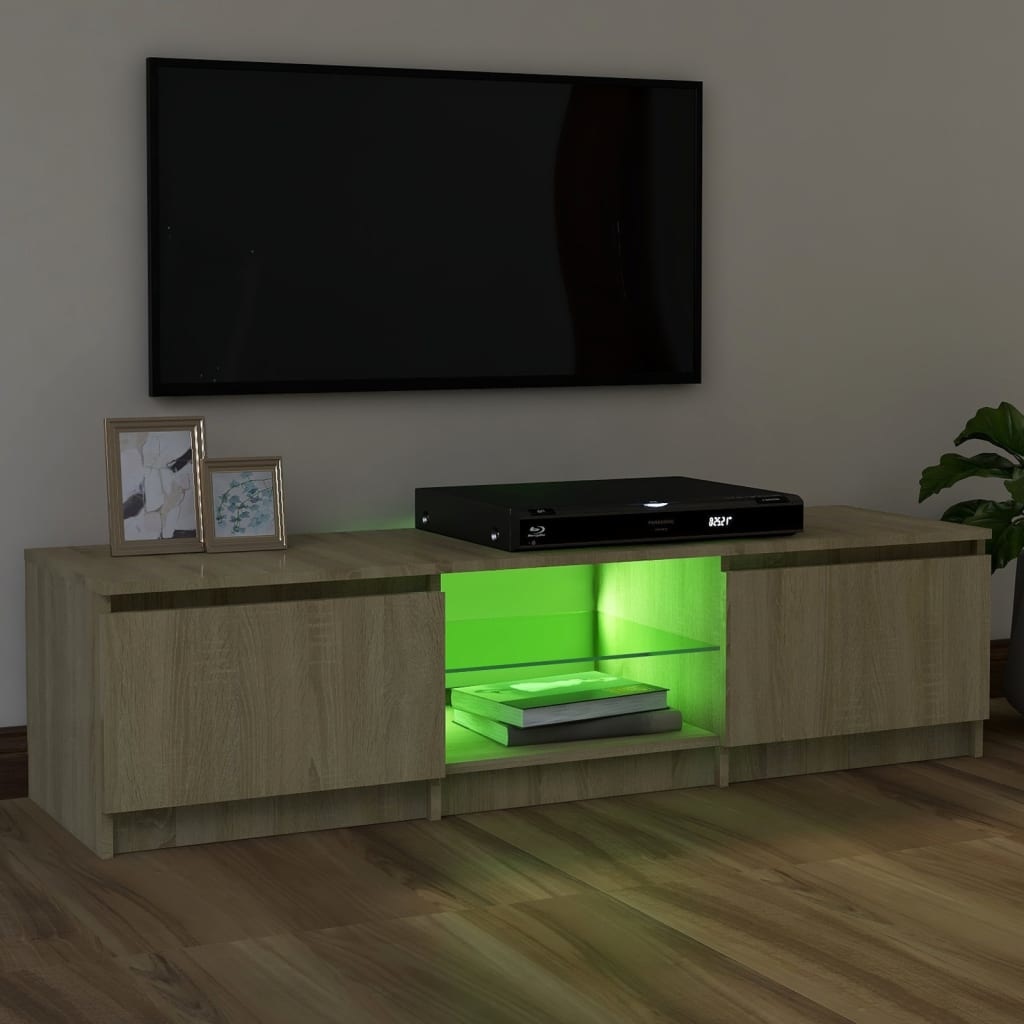 VidaXL Tv-meubel met LED-verlichting 120x30x35,5 cm sonoma eikenkleur